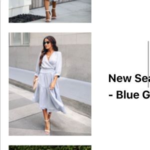 Vici Blue Midi wrap dress